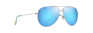 Maui Jim B674-17B Hauoli XL Shiny Silverw /Blue&Green BlueHawaii
