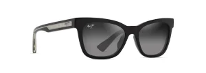 Maui Jim GS689-02 Hiwahiwa Shiny Black w/Trans Light Grey Neutral Grey